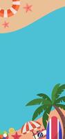 Summer time with full size background and detail design vector