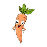 Orange funny carrot in cartoon style vector