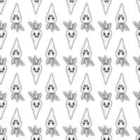 Seamless pattern with fun carrots. A pattern featuring contoured carrots.white background vector