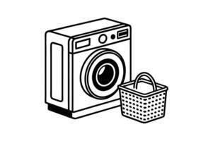 washing machine, Laundry machine variant with clothes and soap on top icon silhouette illustration vector