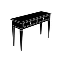 A silhouette of a Console table white background vector