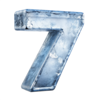 The number 7 is frozen in ice and he is a symbol of strength and resilience png