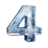 The number 4 is made of ice and he is frozen in time png