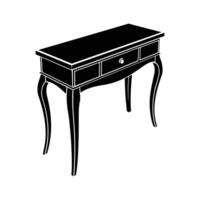 A silhouette of a Console table white background vector