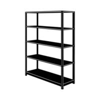 Shelving unites on silhouette with white background vector