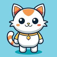 Colorful Cute Cat cartoon character vector