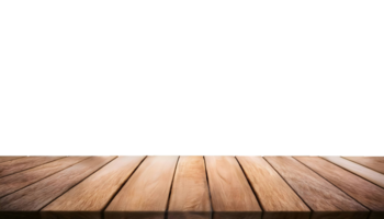 Brown rustic wooden tabletop for product display template isolated on transparent background, copy space png