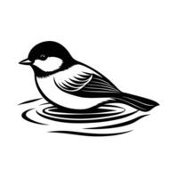 Black Capped Chickadee swimming vector