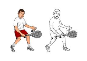 Cartoon of Squash Player vector