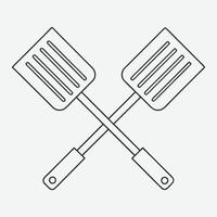 Sleek Spatulas Line Art Collection ,Elegant Utensils in Minimalist Design vector