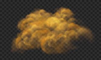 of realistic golden clouds on grey checkered background vector