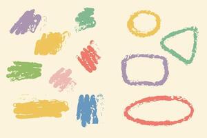 Set of hand drawn irregular organic textured shapes. brushes doodle shape set in trendy style background. vector