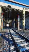 Old Railway Track With Red Light video