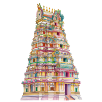 Meenakshi Temple of India watercolor using for web, card, print or decoration png