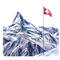 Jungfrau of Switzerland watercolor using for web, card, print or decoration png