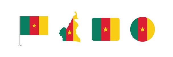 Cameroon flag. Set of Cameroon Flags Collection. vector
