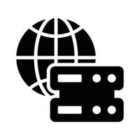 Worldwide data center, global data, worldwide data service icon vector