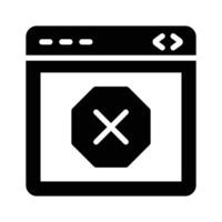 Blocked Website, website error icon design isolated on white background vector