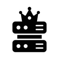 Crown with data server representing premium hosting icon design vector