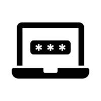 Laptop password design in trendy style vector