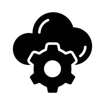 Gear with cloud showing concept icon of cloud setting, cloud management vector
