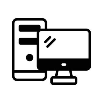 Trendy icon of desktop computer, ready for premium use vector