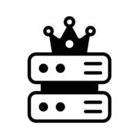 Crown with data server representing premium hosting icon design vector