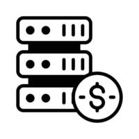 Get this amazing icon of server cost, ready for premium use vector
