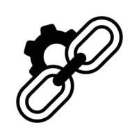 An icon representing link configuration, combining chain links and a gear symbol vector