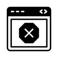 Blocked Website, website error icon design isolated on white background vector