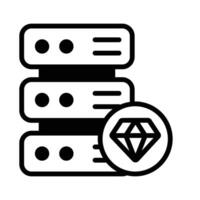Diamond with data server representing premium hosting icon design vector