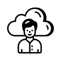 Well designed cloud user , personal cloud, cloud service provider vector