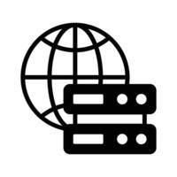 Worldwide data center, global data, worldwide data service icon vector