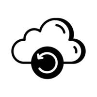 Cloud sync, arrows with cloud, icon of cloud update, easy to use vector