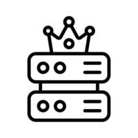 Crown with data server representing premium hosting icon design vector