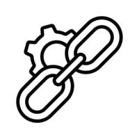 An icon representing link configuration, combining chain links and a gear symbol vector