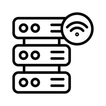 tomar un Mira a esta creativamente hecho a mano datos servidor icono vector