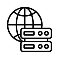 Worldwide data center, global data, worldwide data service icon vector