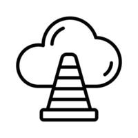Cloud with traffic cone, denoting concept icon of cloud traffic design vector
