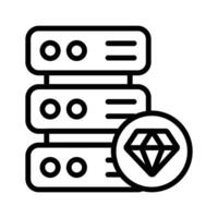 Diamond with data server representing premium hosting icon design vector