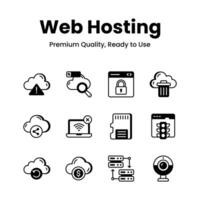 Have a look at amazing web hosting icons set vector