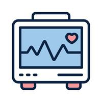 An amazing icon of an ECG machine, measuring heart rate, cardiac health monitoring vector