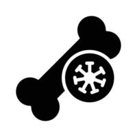 Icon of a bone with a virus, symbolizing infected or diseased bone vector