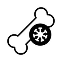 Icon of a bone with a virus, symbolizing infected or diseased bone vector