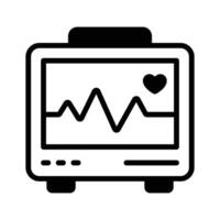 An amazing icon of an ECG machine, measuring heart rate, cardiac health monitoring vector