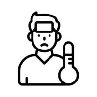 Get this creatively crafted icon of sick man in trendy style vector