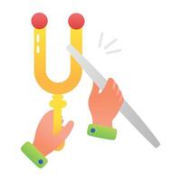 A flat style icon of tuning fork vector