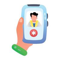 Medical app flat style icon vector