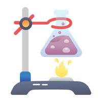 Flat style icon of retort stand burner vector