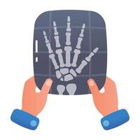 A flat icon of hand xray vector